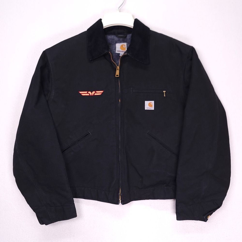 Carhartt J001BLK Detroit Jacket Black Duck Canvas Mens L Made in USA